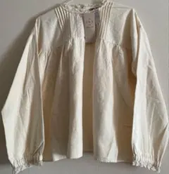 新品未使用タグ付　サマンサモスモス　SM2 レース切替ブラウス　シャツ　キナリ