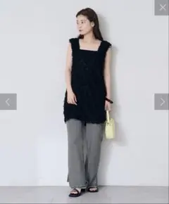 Kastane【裏地なし】ファーロングベスト　ブラック