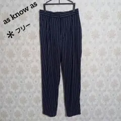 as know as レディースパンツ ストライプネイビー＊【F】カジュアル