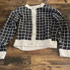 Leahmatin チェック柄ニットカーディガンLサイズ