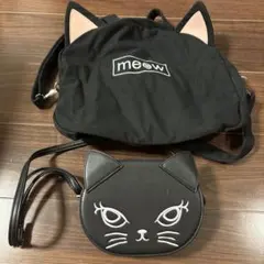 猫ショルダーバッグと小型バッグセット