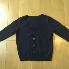 紺 Vネック カーディガン 100