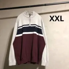 90s 00s NAUTICA ハーフジップカラーブロックコットンニット Y2K