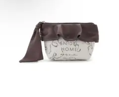 SNIDEL HOME フリルポーチ リボン ダークブラウン タグ付きのサムネイル