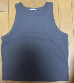 GU クロップド丈 タンクトップ グレー　Lサイズ