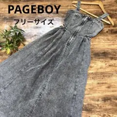 PAGEBOY】サイドオープン デニムワンピース ケミカルウォッシュ グレー F