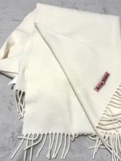 【美品】Acne Studios ホワイトマフラー acne studios アクネ マフラー ウォームホワイト ピンクタグ