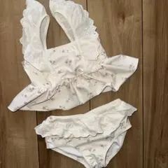 フリル付き花柄水着セット