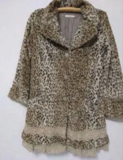 アクシーズファム　ヒョウ柄ファーコート　レース　刺繍　即購入OK❗️