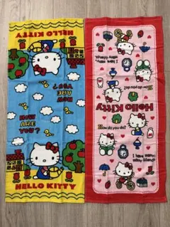 ☆新品☆ ハローキティ　フェイスタオル　サンリオ　レトロキティ　ピンク　ブルー