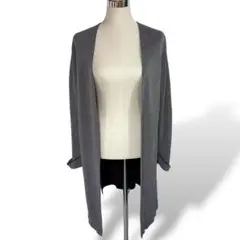 インディビ レディース カーディガン バイカラー ドレープ ボタンレス 日本製