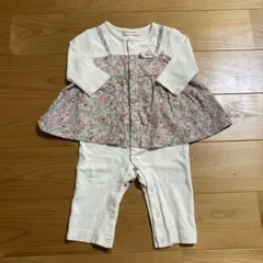 センスオブワンダー　リバティ　ロンパース　リボン　花柄　70 ワンピース