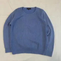 Reflect ラメ混 クルーネック ニットプルオーバー ブルー