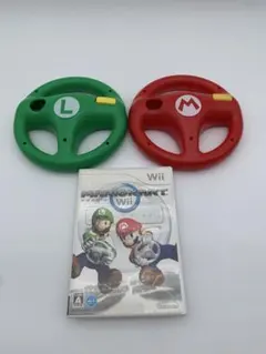 動作品　wii マリオカート　マリオ　ルイージ　ハンドルソフトセット