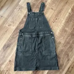 美品　記名無し　ユニクロ150cmジャンバースカート　デニムブラック