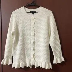 ザラ　フリルニットカーディガン　L