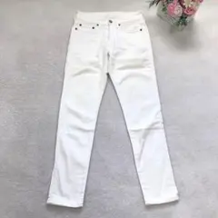 プラステ ホワイトデニムパンツ シンプル カジュアル レディースボトム 無地 白