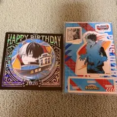 ヒロアカ　轟焦凍　バースデイ缶バッジ　名場面ジオラマフィギュア