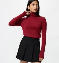 新品　ユニクロ　メリノリブタートルネックセーター　レッド　3XL