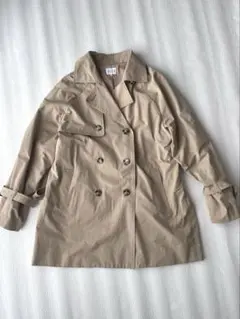ELLE ベージュ ダブルブレストコートのサムネイル