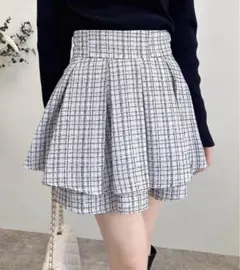 INGNI ツイードタックミニフレアスカート