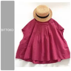 BITTOKO コットンリネン　タックワイドシャツ　インド製のサムネイル