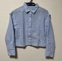 新品 しまむら 3wayショート丈 ストライプシャツのサムネイル