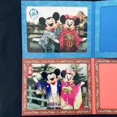 【ディズニーフォトファン】2004年　お正月　着物　ミッキー　ミニー　台紙付き