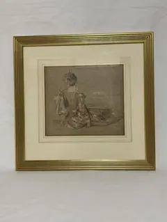 印刷複製画 フランシスコ•デ•ゴヤ着衣のマハ婦人木製額縁 絵画 美術