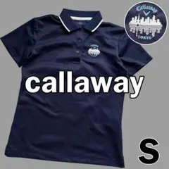 キャロウェイ 東京夜景 刺繍 半袖ポロシャツ レディース ネイビー S