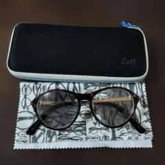 Zoff キッズ　ダークブラウン ラウンドメガネ　度なし