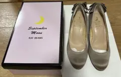 【美品】RayBEAMS バックリボン サテン パンプス ハイヒール23.5cmのサムネイル