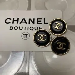 正規品 CHANEL CCロゴ入り ブラックボタン