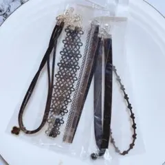新品 チョーカー セット ブラック ベルベット レース 可愛い ネックレス