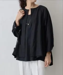 ビアズリー beardsley 袖ぷっくりノーカラーリネンジャケット ベージュ