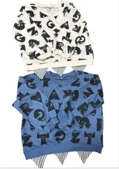 【美品】西松屋 モンスター柄 トレーナー 110cm 色違い2点セット（白・青）