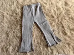グレー フレア裾 リボン付きパンツ 80-90cm