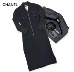 CHANEL シャネル ヴィンテージ BIGココマーク レザー ワンピース 40のサムネイル