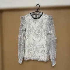 INGNI レース ブラウス 長袖 フリル 白 M きれいめ 未使用に近い」