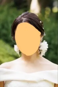 ウェディング　フラワーピアス　紫陽花