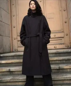 【wym】SMOOTH HERRINGBONE MAXI OVER COAT