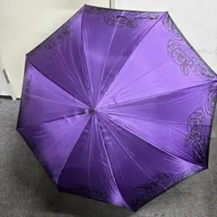 ランバン　パープル ローズ柄 雨傘 長傘のサムネイル
