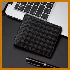 二つ折り財布　財布　シンプル　コンパクト　薄型　収納　黒色　PUレザー　おしゃれ