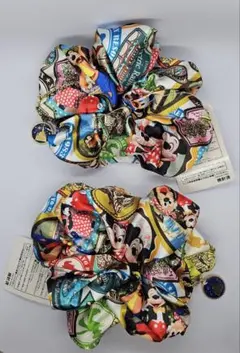 シュシュ 2個セット ミッキー ミニー ドナルド グーフィー プルート 可愛い