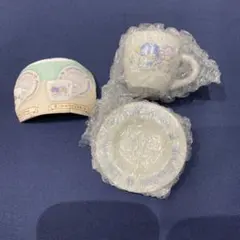 ミニチュア陶器 カップ＆ソーサー サンリオ リトルツインスターズ キキララ