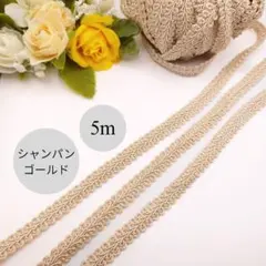5m　シャンパンゴールド　リーフブレード　カルトナージュ　トリミング　ベージュ