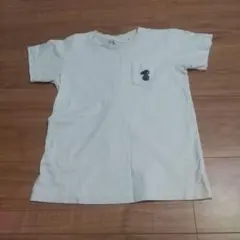 ユニクロ　Tシャツ　スヌーピー　130 白　UT 刺繍　ポケット