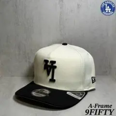 【海外限定】 ドジャース 9FIFTY A-Frame LA逆ロゴ ホワイト 黒のサムネイル