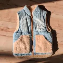 キッズ リバーシブルダウンベスト 青