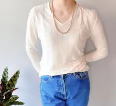 美品　トゥモローランド　デプレ DES PRES 春　ニット カットソー　紺